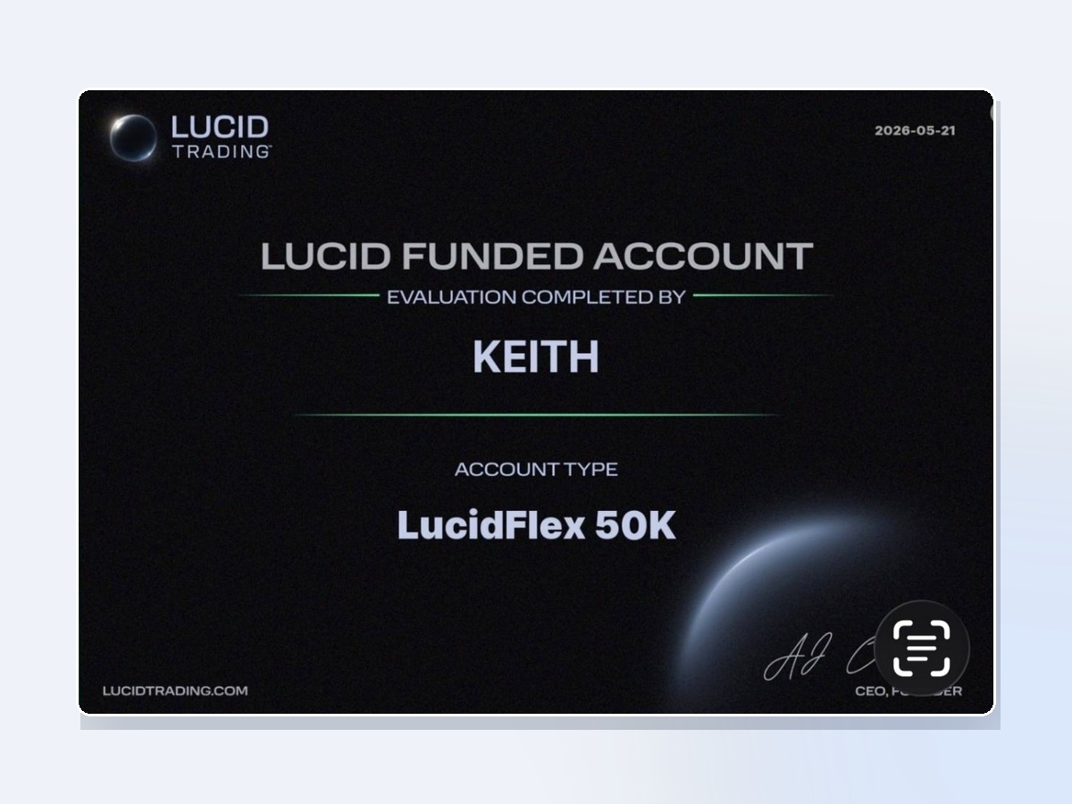Lucid Trading funded account certificate