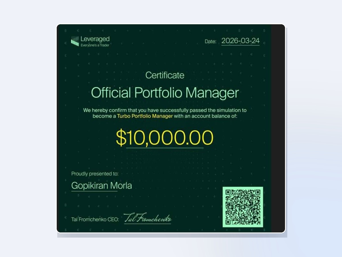 Leveraged official portfolio manager certificate